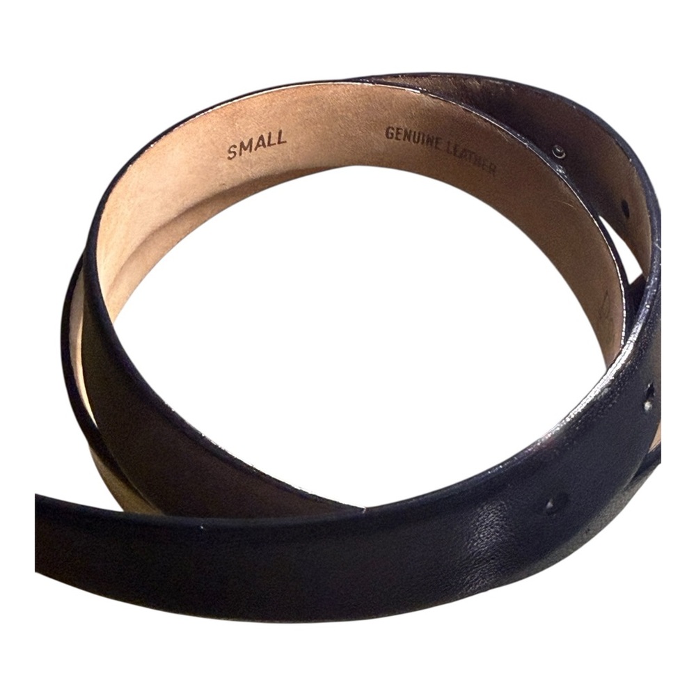Donna Karan Vintage Leather Shell Buckle Belt Small Black Gold - Picture 2 of 4